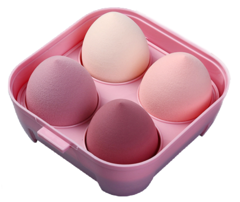 Egg Carton Container Beauty Blender Sponge 4pc Set